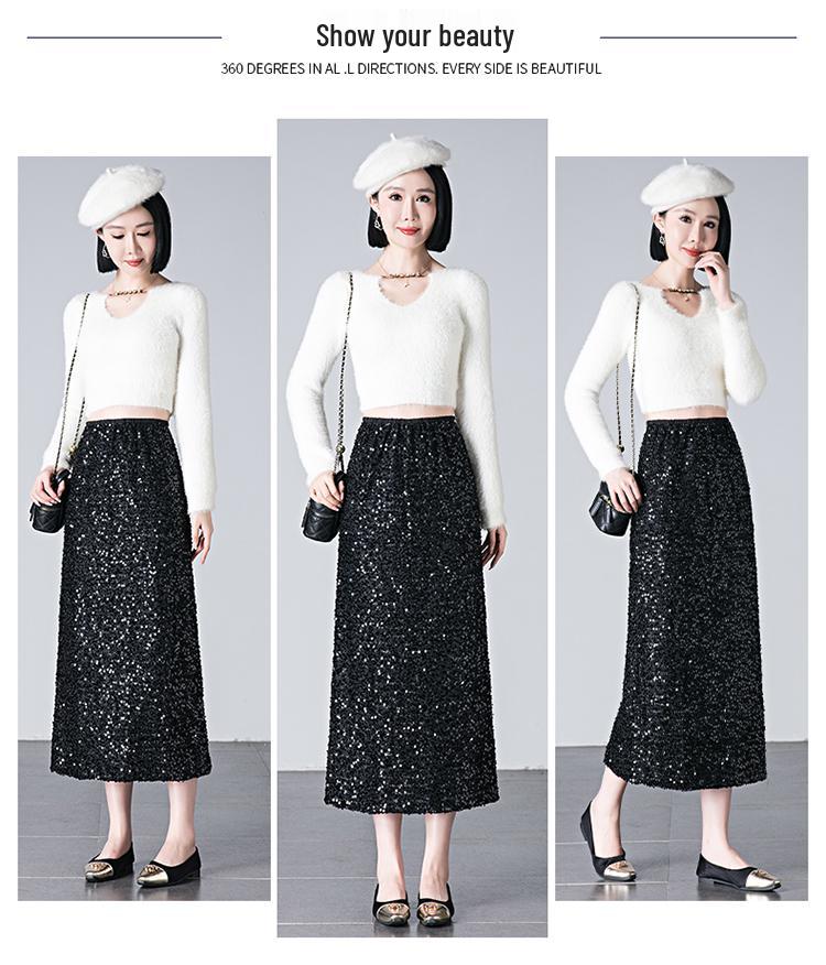 Brand High Waist Slimming Midi Skirt - Spring/Autumn Women's Back Slit Bodycon Style