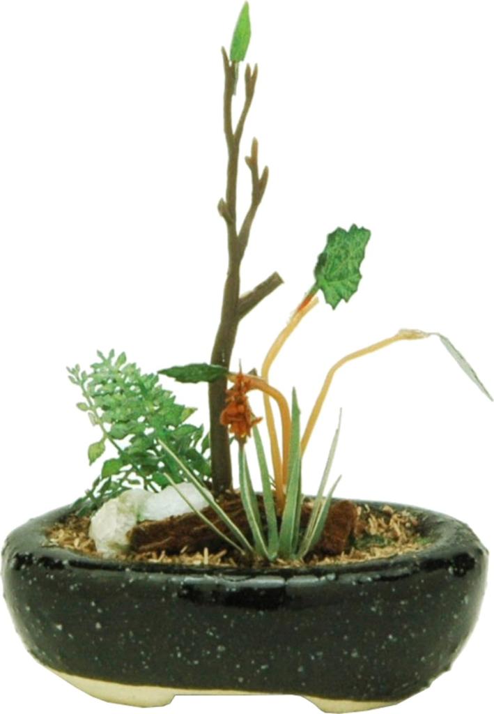 PLATZ THE BONSAI 1/12 Scale Oval Potted Planter [Black] Finished Product BONN03