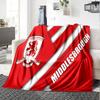 Middlesbrough Football Club Crest Flannel Blanket, Soft Polyester, Modern Design, All-Season for Camping, Travel, Gifts for holidays or birthdays