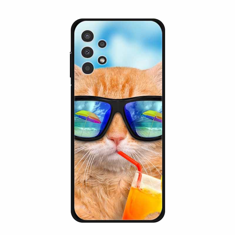 For Samsung Galaxy A73 Case A53 A33 5G A23 Soft Bumper Black Silicone Back Cover for Samsung A53 5G Phone Cases Cartoon Coque
