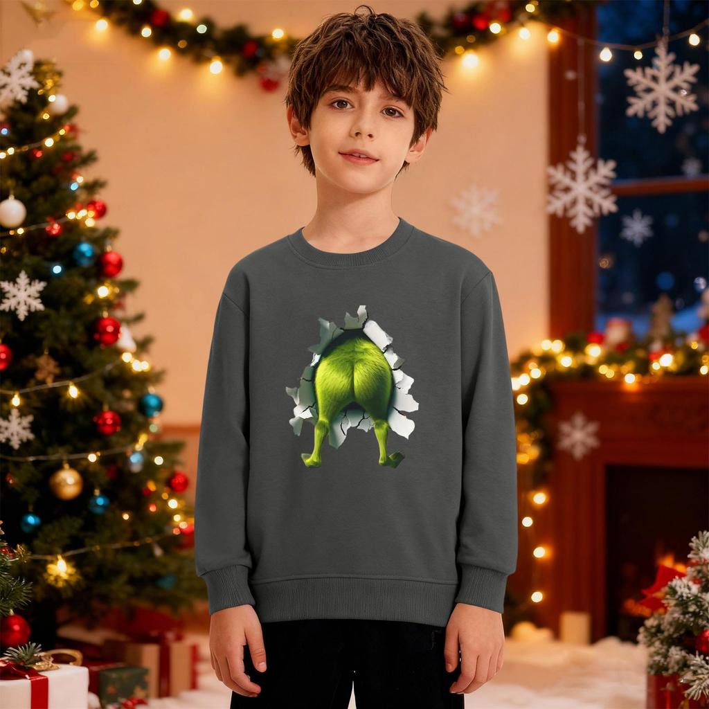 Świąteczna bluza chłopięca dziewczęca brzydka świąteczna koszula świąteczna załogowy dekolt maluch z długim rękawem pulower strój topy