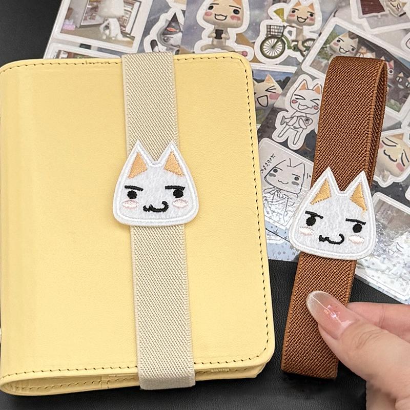 Cartoon Kitten Notebook Decoration Straps Elastic Loose-Leaf Notebook Band Binding Rope Binder Strap High Quality Notebook Strap