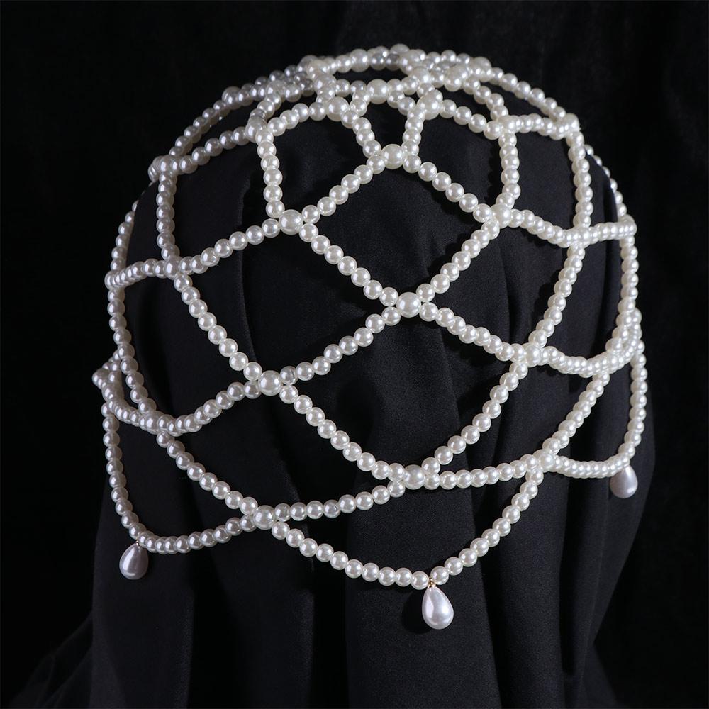 White Pearls Head Chain Handmade Boho Headband Fashion Pearls Hairband  Head Accessories