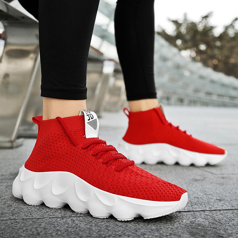 Men Summer Casual Sports Sneakers Breathable LaceUp ThickSole Fashion Trainers Soft Sole Shoes Lace Thick soled White Tenis Masculino Mens White