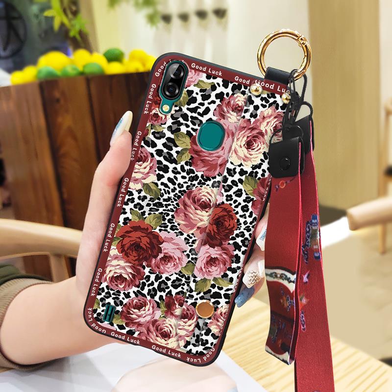 Soft case Silicone Phone Case For Blackview A60 Pro Waterproof Back Cover Kickstand Anti-knock Anti-dust Durable Lanyard