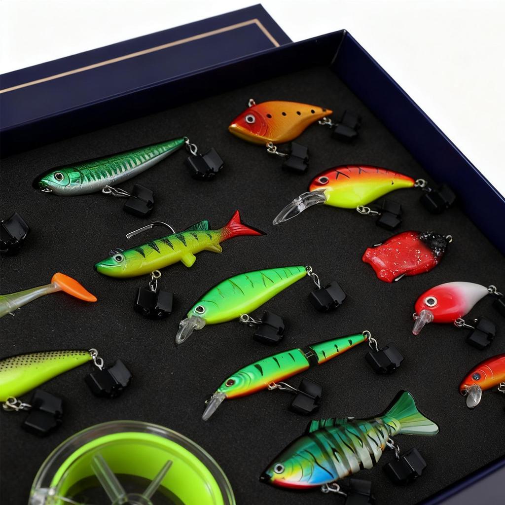 Fishing Bait Set Artificial Trout Lure Fishing Gear Kit For Outdoor Saltwater River Lake Pond Vacation Family Night Morning