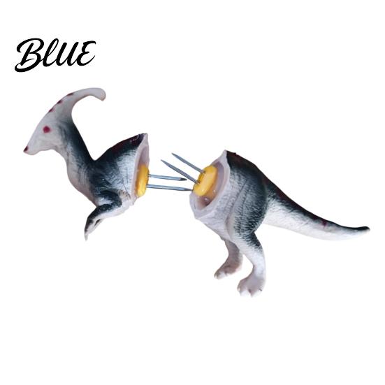 Eco-friendly Corn Fork Skewers with Holder Printed 3D Dinosaur Cob Fork Creative Stainless Shaped Holder Steel Forks Funny BBQ