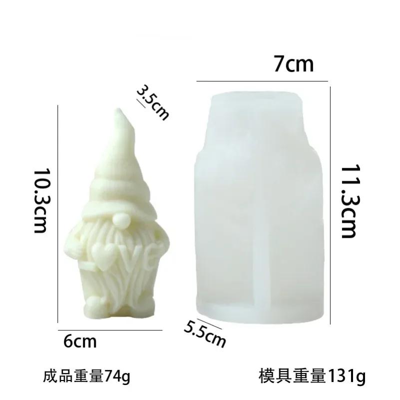 Hold Love Dwarf Candle Silicone Mold 3D Crafts Dwarf Statue Plaster Resin Mould DIY Soap Candle Making Tool Valentine's Day Gift