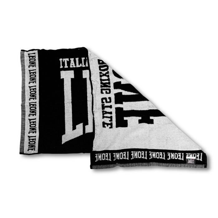 Serviette anneau - leone - noir - taille unique - éponge jacquard - accessoire de remise en forme