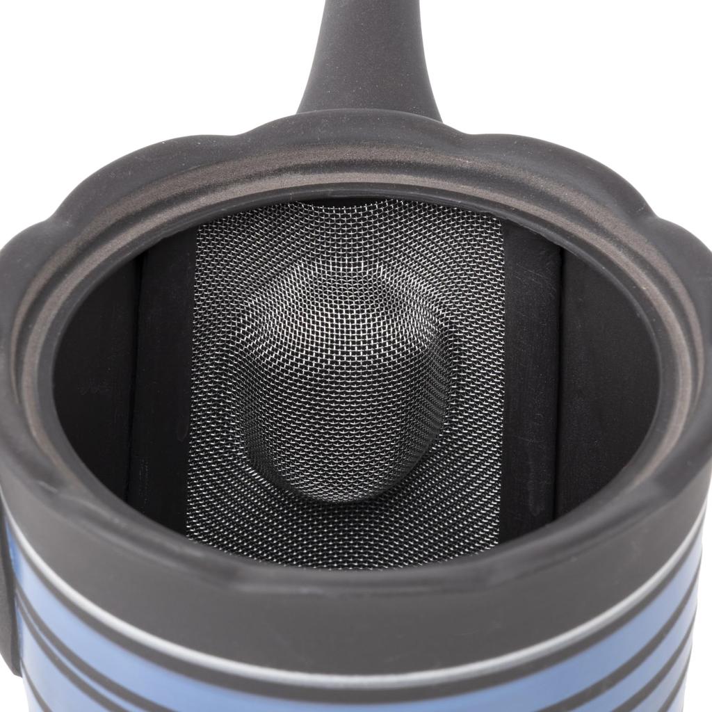 Blue with a Refreshing Mesh for Roasted Green and Brown Rice Made In Product Tk027 Tokoname-yaki Teapot, Takeharu, Spiral, 250ml, Design, Deep-steamed