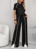 2026 Women's Round Neck Ribbed Casual Hoodie and Pants Set