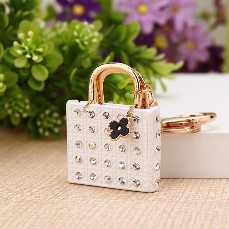 Lovely Water Diamond Perfume Bottle Car Key Buckle Women Bag Pendant Key Chain