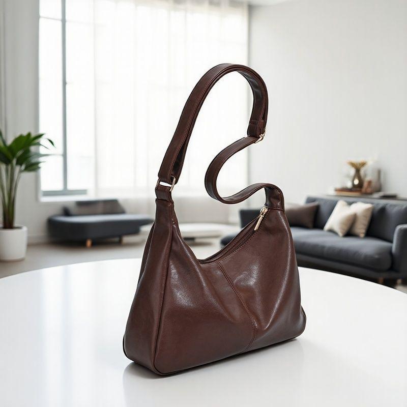 IELGY Ladies Tote Bag Retro Soft Leather Shoulder Large Capacity Lazy Messenger Bag