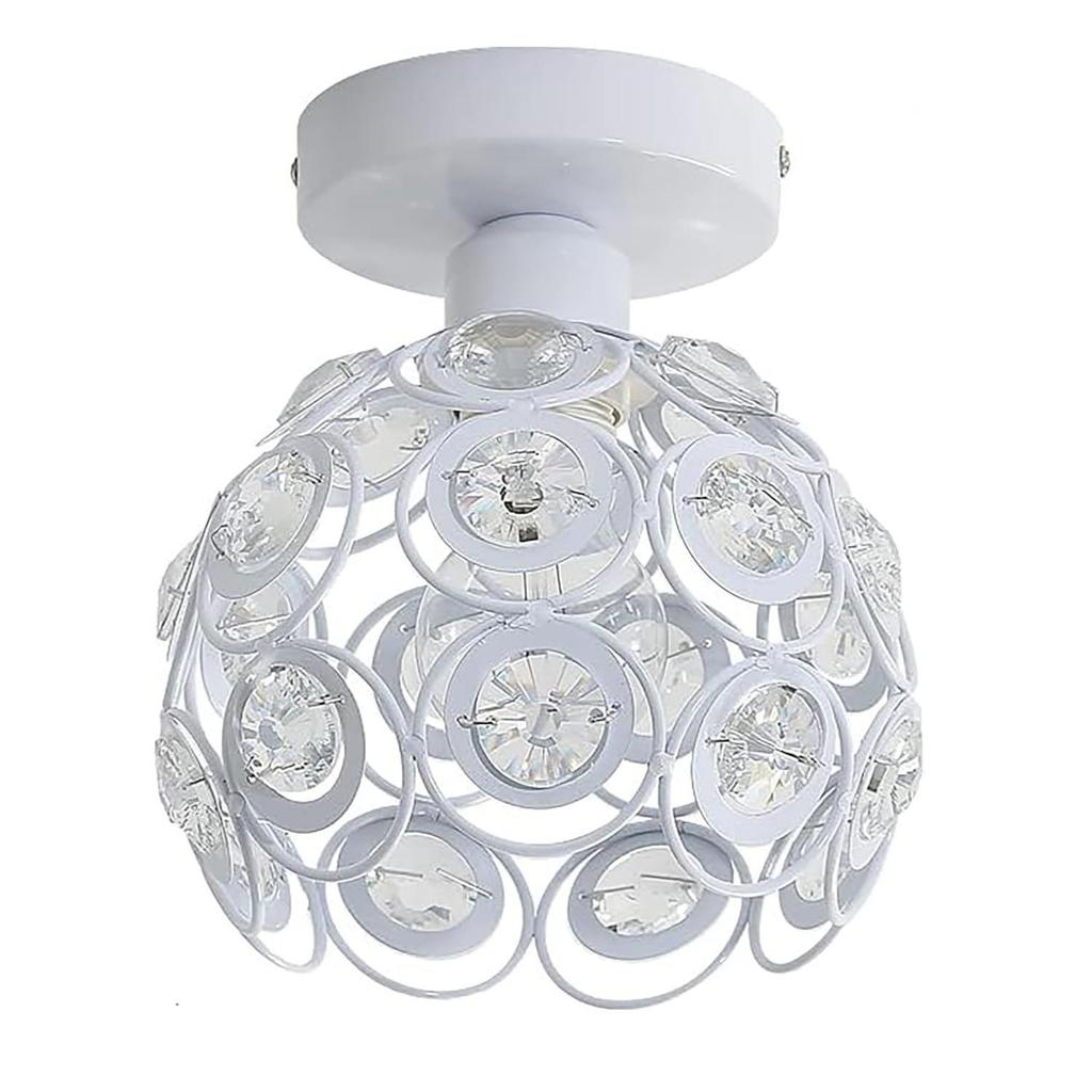 Metall Doppelring Kristall Aufputz Deckenlampe Licht, für Flurleuchte Deckenaufputz (Doppelter Weißer Ring)