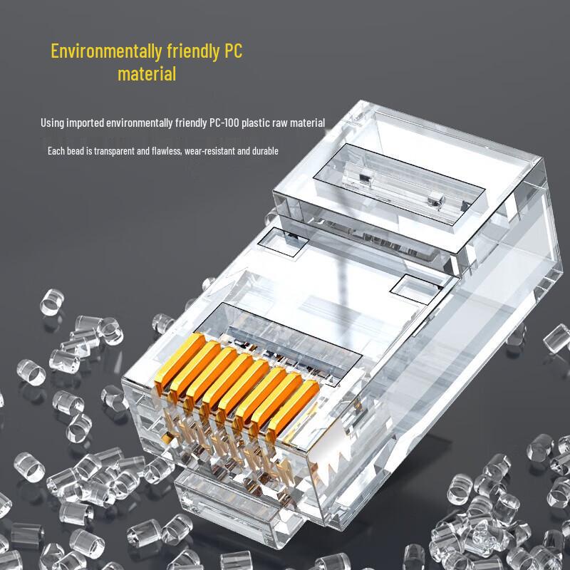 SAMZHE CKT6100 Cat6 Unshielded Pass-Through RJ45 Connectors (100-Pack)