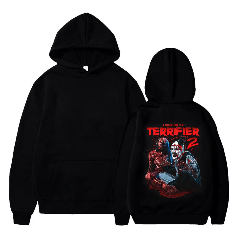 Art Crispies Terrifier Clown Hoodies Apparel Men Women Clothing Pullover Trendy Retro Horror Hoody Print Sweatshirt Top Oversize