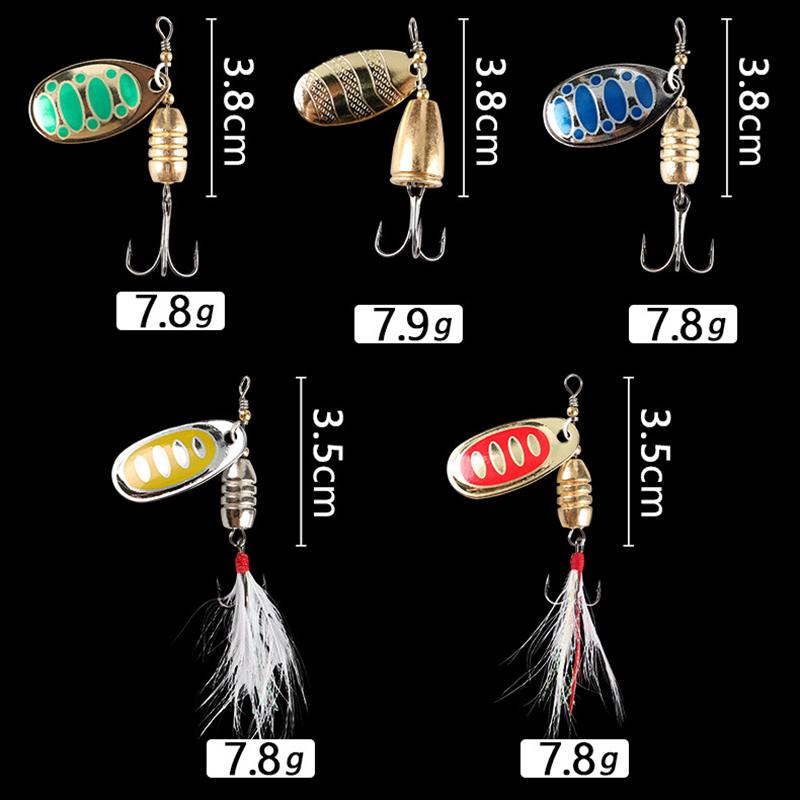 5Pcs Fishing Spinner Lure Set Durable Zinc Alloy Metal Spoons With Vibrant Action For Trout Carp Fishing Accessory Kit