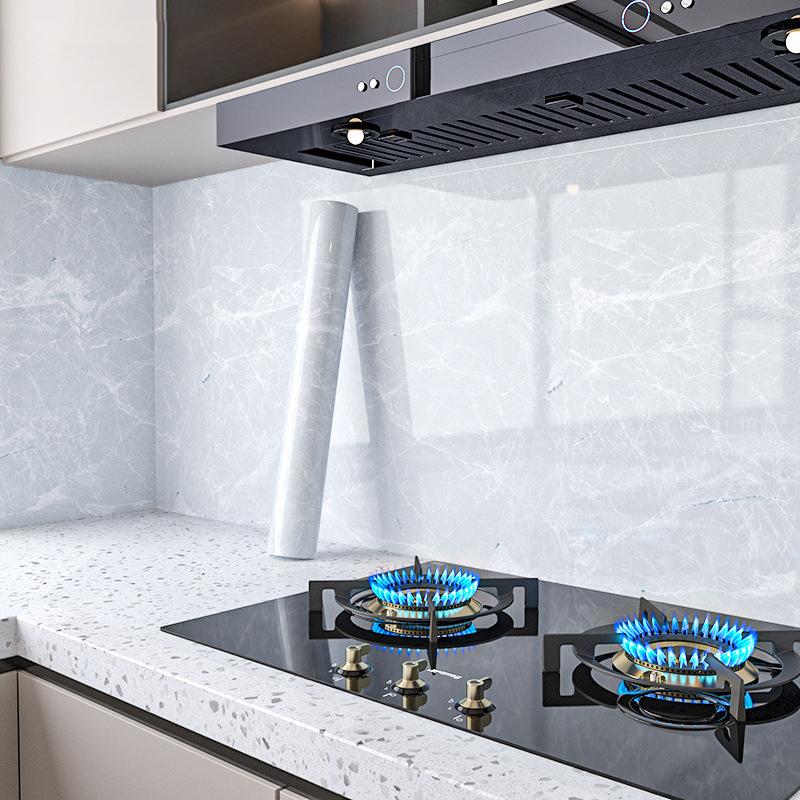 Marmor Selbstklebende Tapete Aluminiumfolie Wandaufkleber Wasserdichte Kontaktpapier Für Küche Dekorfolie Heimdeko