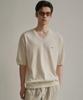 BEYOND CLOSET [Collection Line] Soft Breeze V-Neck Short Sleeve Knit Ivory