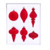 Set of 6 Irregular Mocha Mousse Christmas Tree Flocking Balls