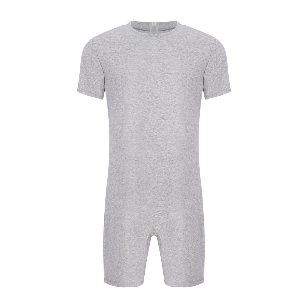 Mono Adaptable Antidesgarro Unisex Cuello Redondo Manga Corta Parte Inferior Corta Cremallera Trasera Mono de una Pieza