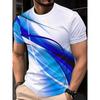 Summer Comfortable Fashionable Loose Plus Creative Printed T-shirt Casual Sports Breathable Soft Men's Short Sleeved T-shirt