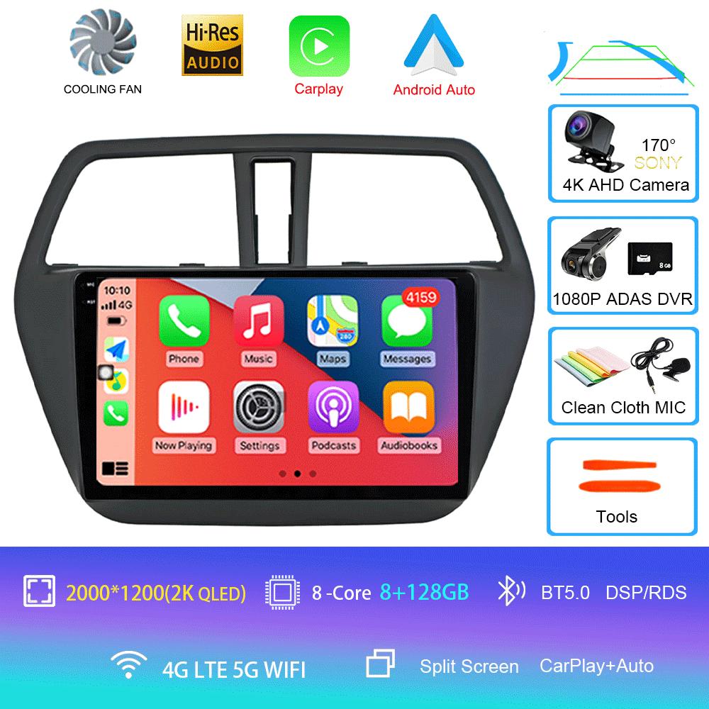 Android 14 Carplay Auto WIFI+4G Car Radio For Suzuki SX4-CROSS 2014-2017 Multimedia Video Player Navigation GPS Stereo Head Unit