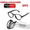 3pcs Unisex Foldable Reading Glasses Portable Lightweight Blue Light Blocking Presbyopia Glasses Magnification +1.0
