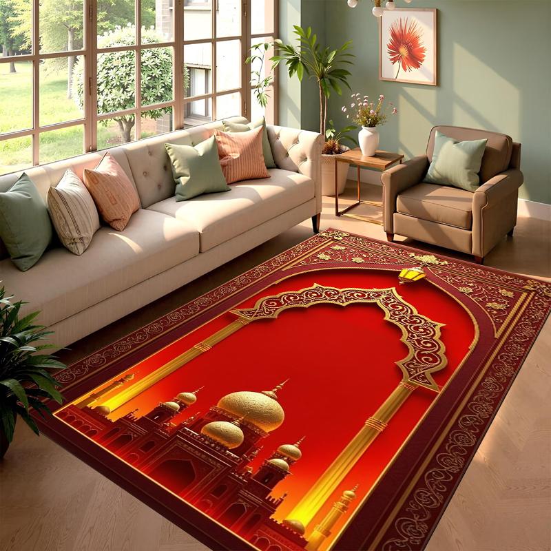 Islamic Architecture Carpet Mat Rug Home Decoration Living Room Bedroom Floor Decor Non Slip Fantasy Style Rugs Bedroom Decor