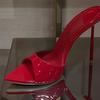 High Heels Pointed Fish Mouth Ultra-thin Heel Patent Leather Simple Cool Slippers New Wear Sexy Red Wedding Sandals Women