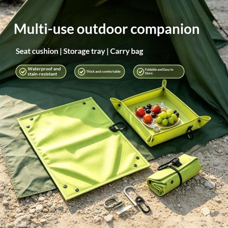 Folding Seat Cushion Outdoor Portable Ultra Light Small Ground Pocket Tray Storage Camping Music Festival Moisture-Proof Pad