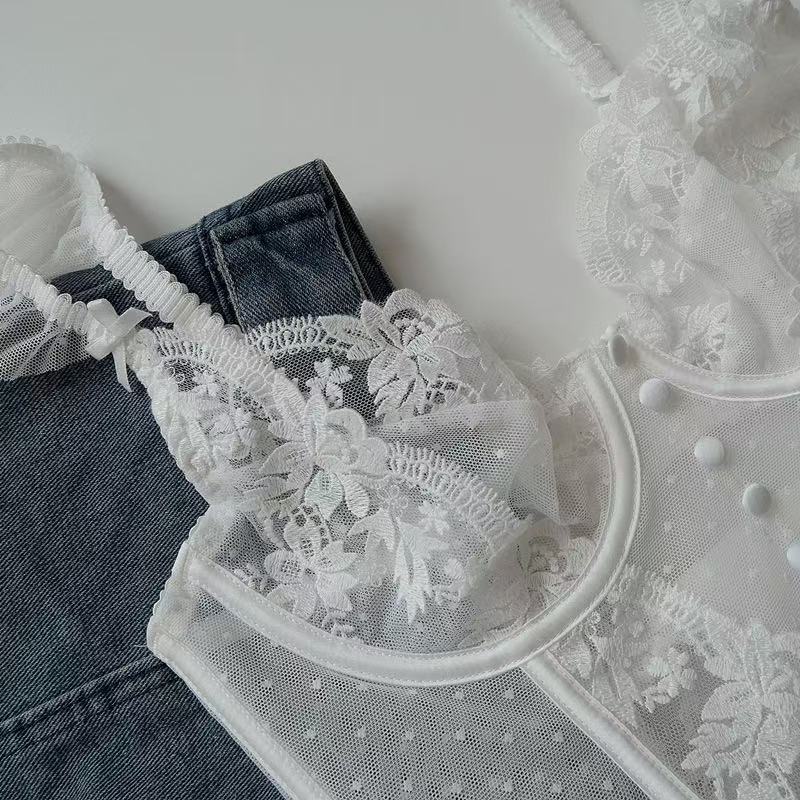 Lace French Thin Suspender Vest Fishbone Bust Sexy Suit
