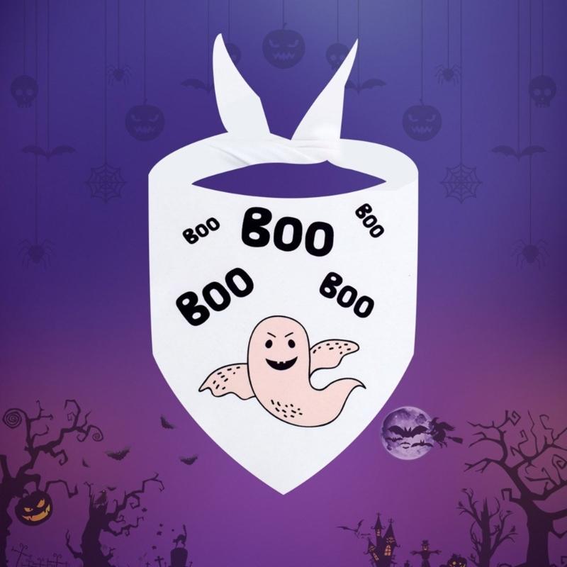 4lots Halloweens Triangular Scarf Permeable Pet Neckerchief Dog Triangles Bib for Dogs Regulable Neck