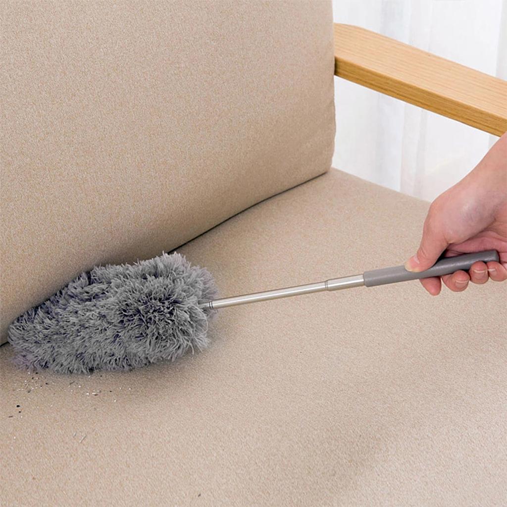Microfiber Duster Brush with Extension Pole Washable Hand Duster Bendable Head Cobweb Brush for Cleaning Ceiling Fan Furniture