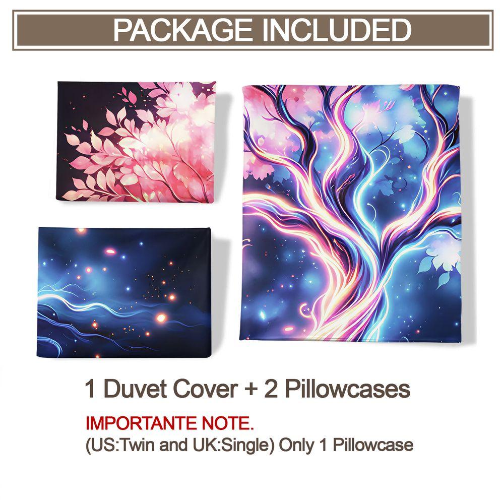 Split Life Tree Starry Digital Print Duvet Cover Set No Filler Comforter Cover Bedding Set Fantasy Girl Bedroom Home Decor