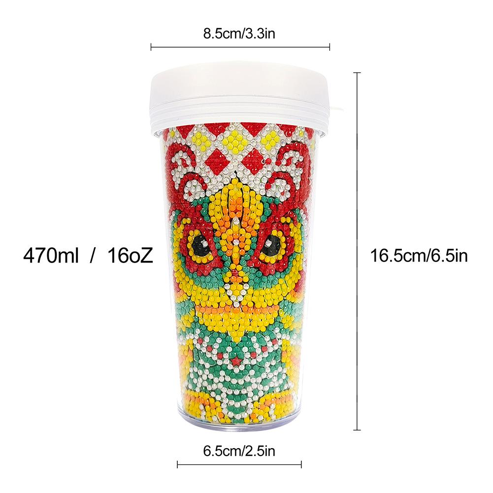

DIY Diamond Painting Mug Handmade Embroidery Art Diamond Painted Water Mug Leak Proof Point Drill Water Bottle for Holiday Gift