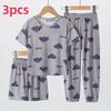 Summer Kids' American Style 3-Piece Set: Short-Sleeved Top, Shorts & Long Pants