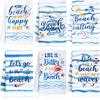 6 Pieces Beach Kitchen Towels Beach Themed Kitchen Dish Towels Blue Coastal Bathroom Hand Towels Nautical Hand Dish Cloths Soft Washcloths for Home