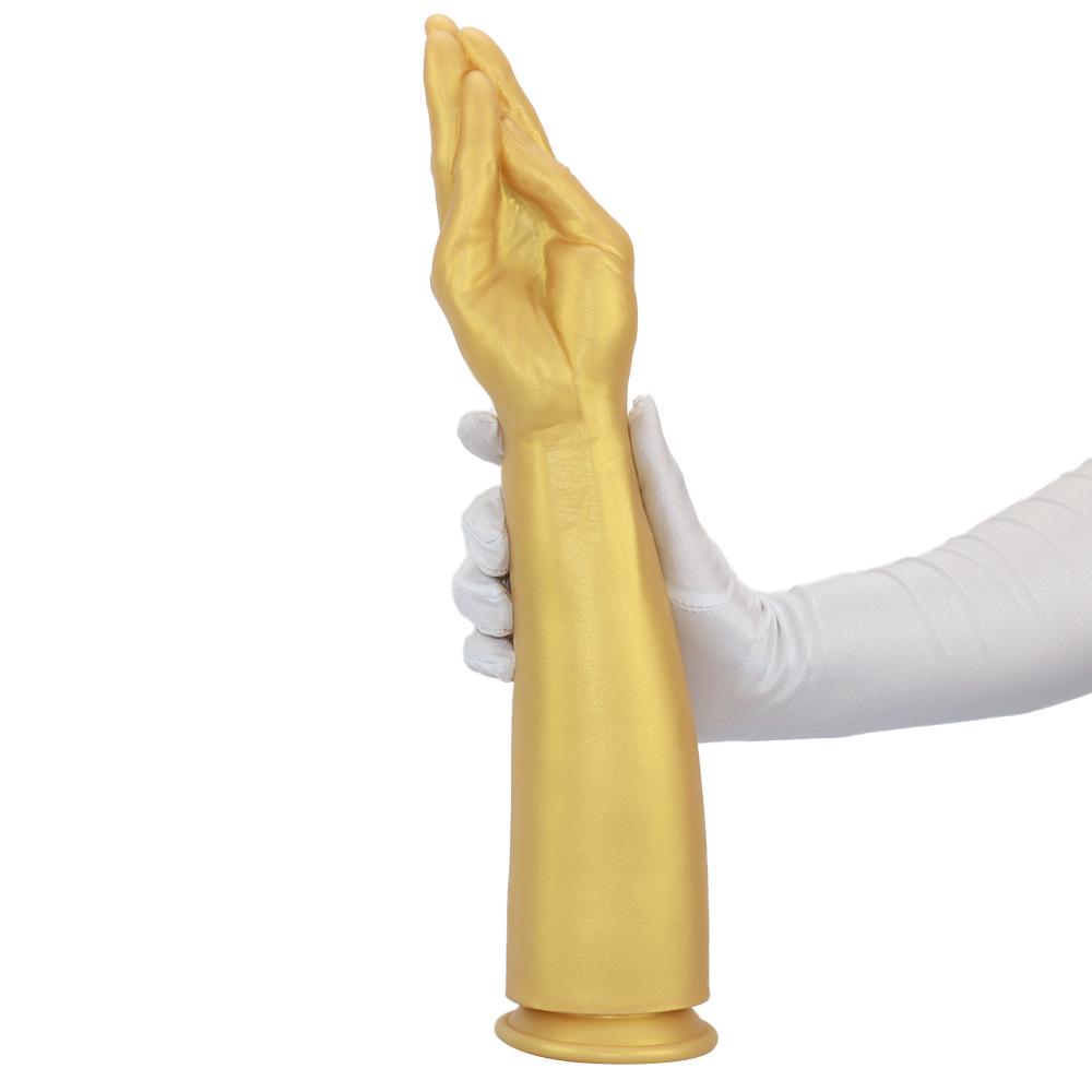 Plug Anale a Pugno in Silicone Dorato per Uomo - Dilatatore Extra Large Masturbatore Finto Braccio