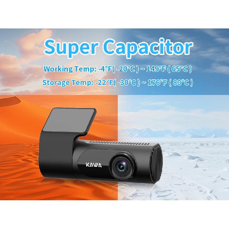 KAWA Car DVR D6 Dash Camera for Car 1440P Video Recorder EN RU FR JP Voice Control 24H Parking Mode App Control Night Vision