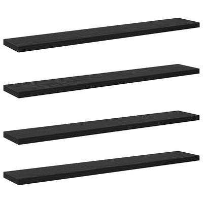 Shelf Board 4 Pcs Black 60 X 10 X 1.5 Cm Engineered Wood