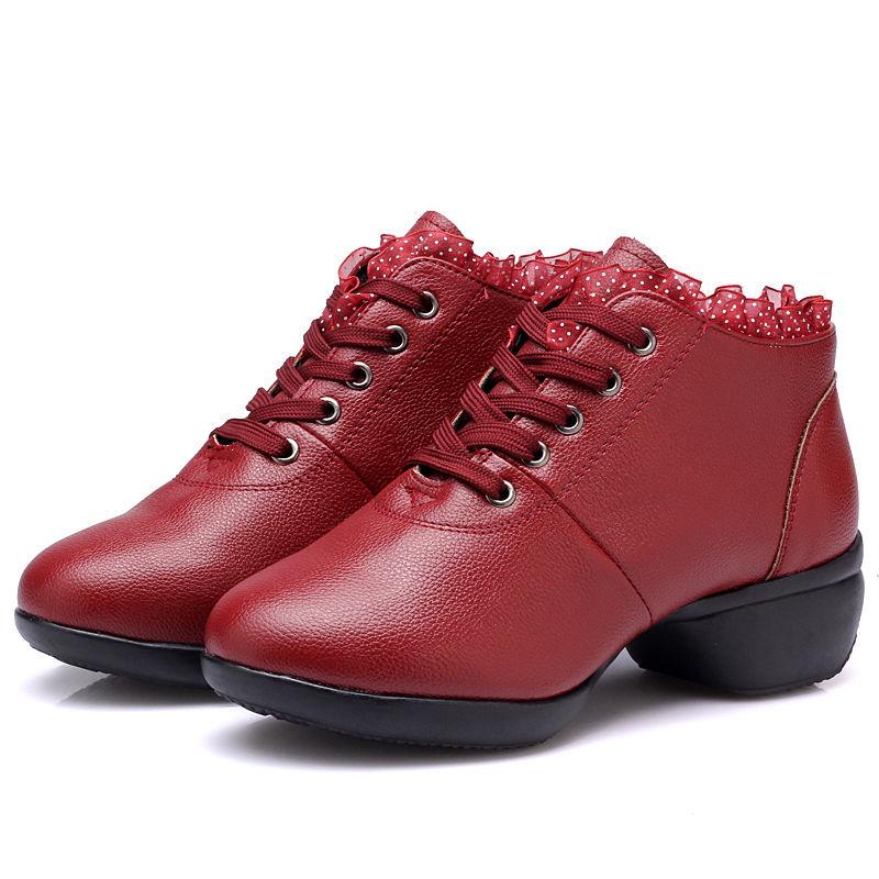 Women's Modern Ballroom Mid-Calf Dance Boots - Soft Sole, Mid-Heel.