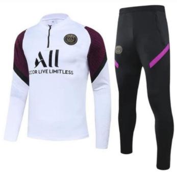 Pařížský dres 2122 Pařížský tréninkový dres Dlouhý rukáv Poloviční zip Fotbalový tréninkový dres Pánský oblek Přímé dodání z velkoobchodu