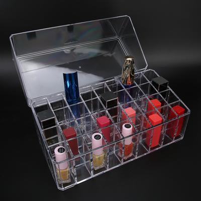 Boîte de Rangement Organisateur Support de Rangement Transparent Anti-Poussière 36 Grilles pour Rouge à Lèvres