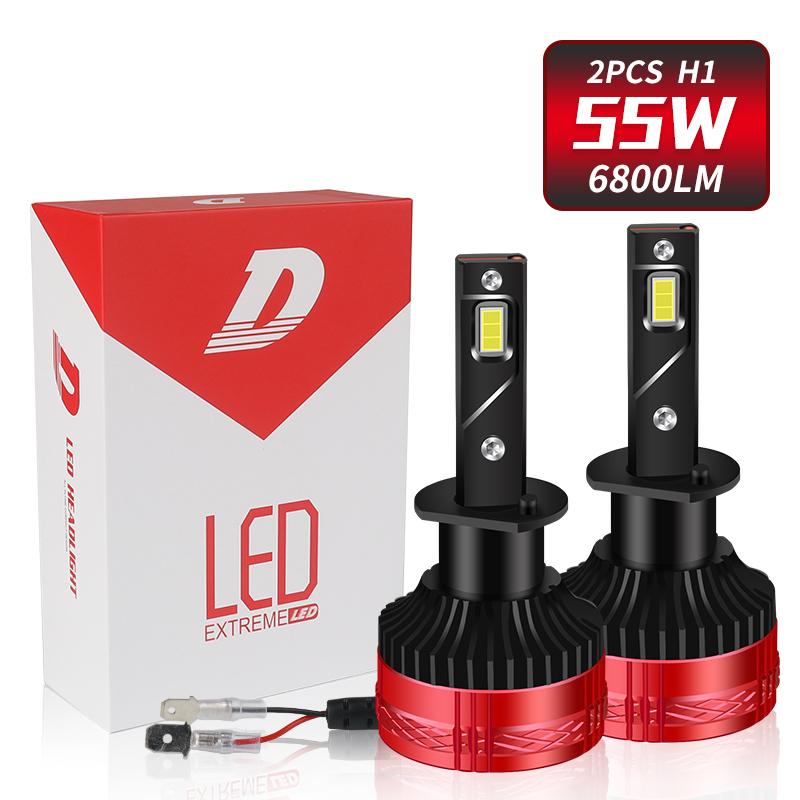 

2 шт. Автомобильная фара высокой мощности 55 Вт H7 H4 светодиодная лампа высокой яркости 24000 лм H1 H8 H9 H11 9005 Hb3 Hb4 9012 автоматическая светодиодная лампа турбо
