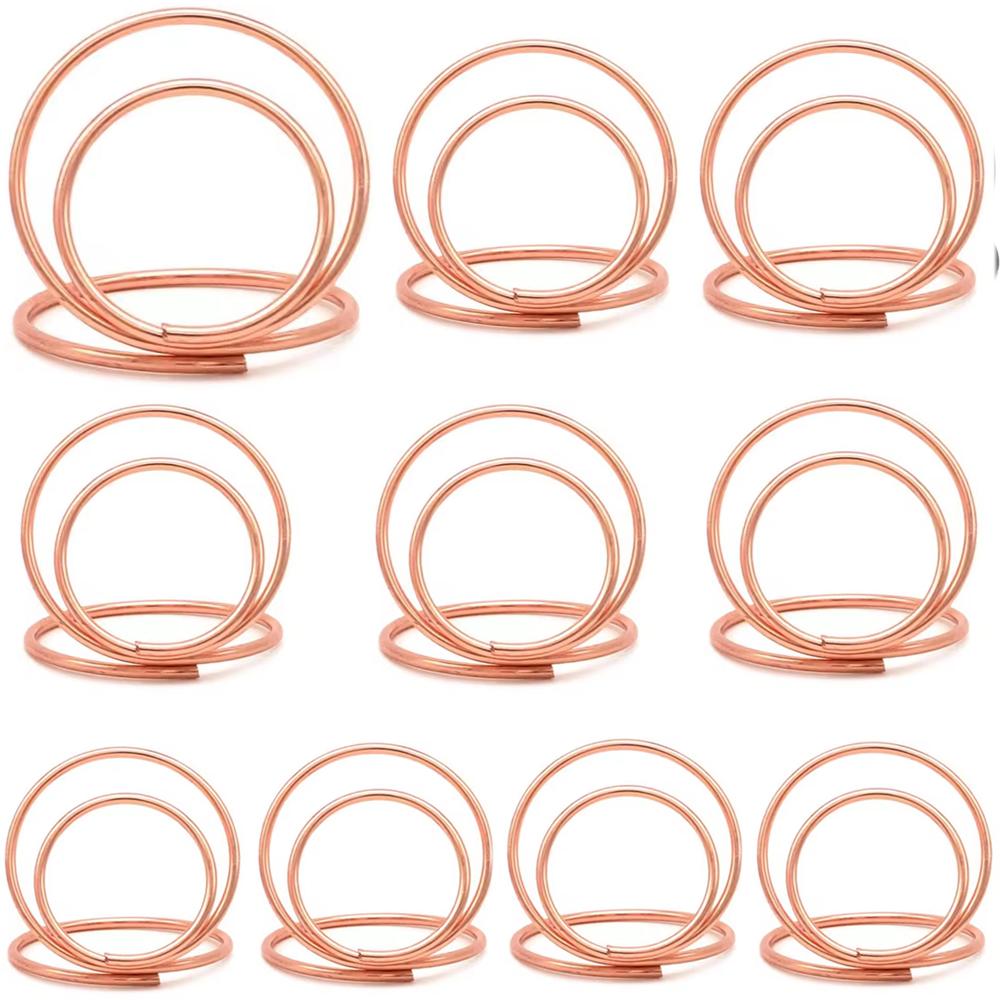 10Pcs Table Number Holder Round Shape Picture Cards Display Stand Stands Name Labels Photos Clips for Wedding Anniversary Party