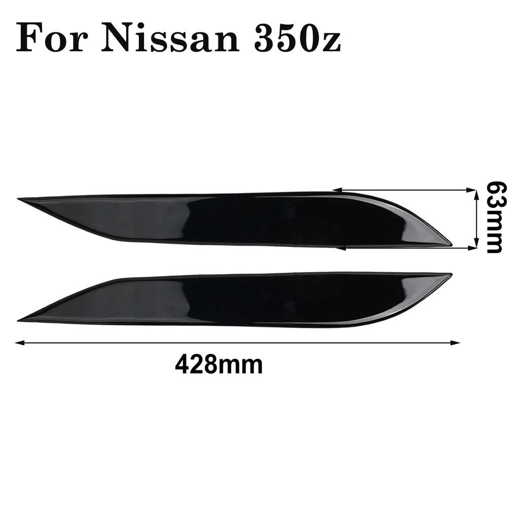 2pcs Auto Front Headlight Eyebrow Eyelids Trim Sticker For Nissan 350Z Z33 2006-09 ABS Auto Headlight Lamp Eyebrow Molding Trim