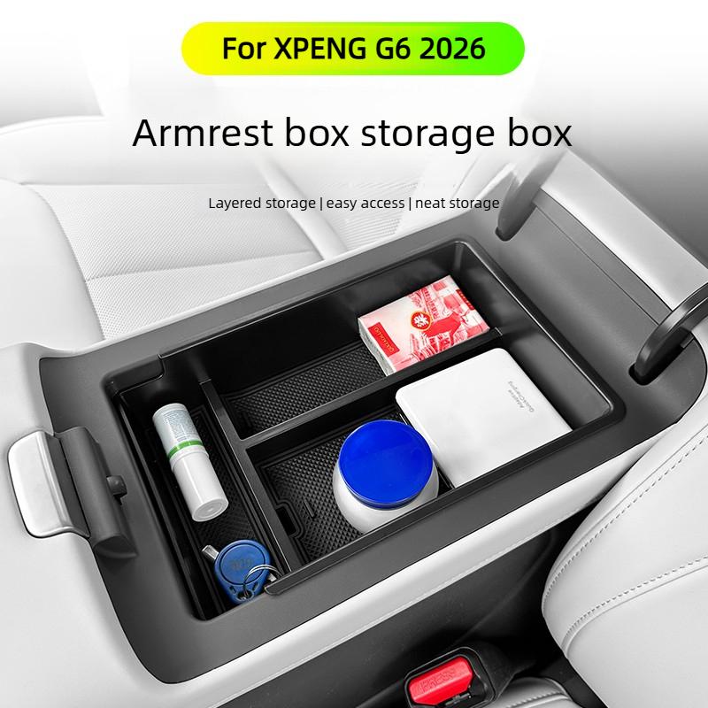 For XPENG G6 2026 Armrest Box Storage Box Interior Accessories for Modifying The Storage Compartment Under The Center Console