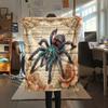 1PC Retro Spider Snake Print Flannel Blanket, High quality All Seasons, Home Decor, Warmth and Comfort, Perfect for Christmas Gifts