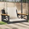 VidaXL Swing with Cushions Black 63x62x40 Cm Braided Resin, Swing, Hanging Chair, Swing Seat, 368173